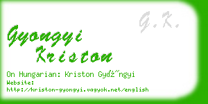 gyongyi kriston business card